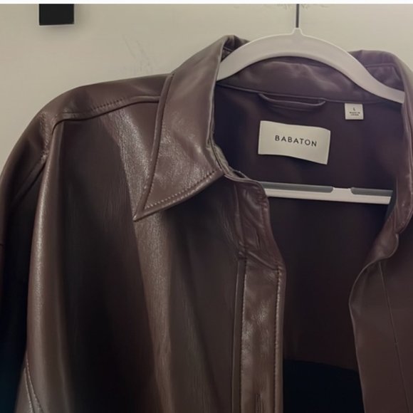 Babaton Vegan Leather Pelli Hip Shirt Jacket - Picture 2 of 3